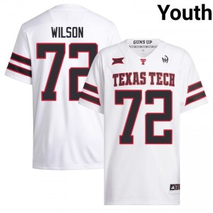 White Sheridan Wilson #72 Football Jersey | Texas Tech Red Raiders Youth College Team Gear 89315410