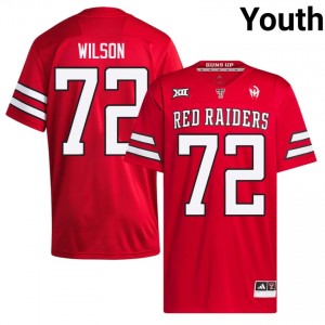 Red Sheridan Wilson #72 Red Raiders Jersey | Youth University Football Embroidery 29043718