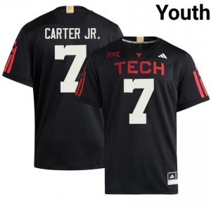 Terrance Carter Jr. #7 Black 100 Year Anniversary Jersey | Texas Tech Youth NCAA Football Premium Stitched 95269216