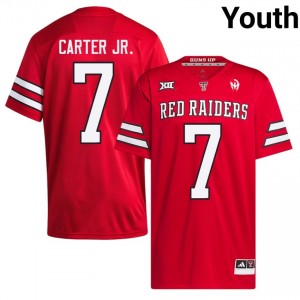 Red Terrance Carter Jr. #7 Football Jersey | TTU Youth High School Team Gear 66500683