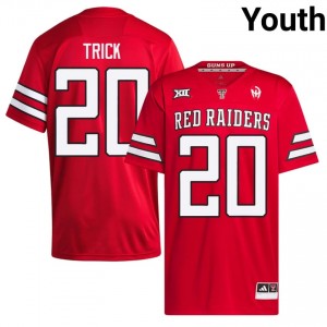#20 Adam Trick TTU Youth Red Football Embroidery Jersey | Game Day Style 48080166