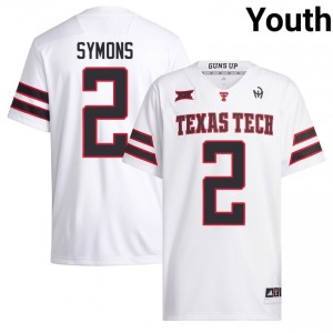 #2 B.J. Symons Texas Tech Red Raiders Youth White Football Stitched Jersey | Game Day Style 55753102