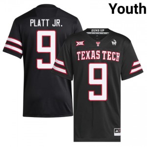 Black Corey Platt Jr. #9 Texas Tech Jersey | Youth NCAA Football Stitch 82623036