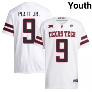 Authentic Corey Platt Jr. White Youth College Stitched Jersey | #9 Texas Tech Red Raiders Football Gift 11863230