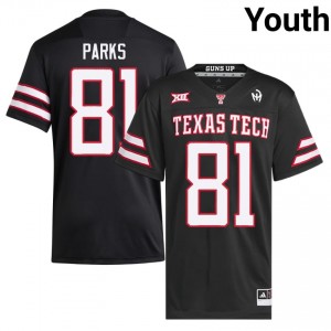 Youth Dave Parks #81 Black Stitch Jersey | Texas Tech NCAA Football Official Merch 83189509