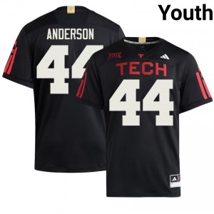 #44 Donny Anderson Texas Tech Red Raiders Youth Black Football Embroidery 100 Year Anniversary Jersey | Game Day Style 78118865