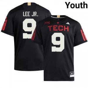 Texas Tech Red Raiders #9 Donte Lee Jr. Black Youth Football 100 Year Anniversary Jersey | Authentic Embroidery College Fit 18022827