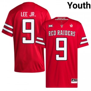 Red Donte Lee Jr. #9 Tech Jersey | Youth Player Football Embroidery 54074525