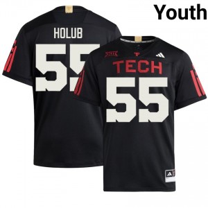 Black E.J. Holub #55 TTU 100 Year Anniversary Jersey | Youth High School Football Embroidery 65460395