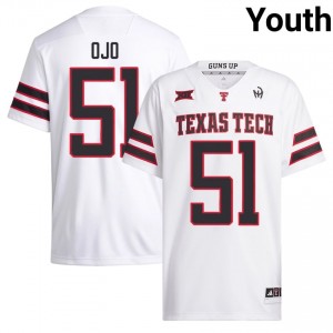 Felix Ojo #51 White Jersey | Texas Tech Youth NCAA Football Premium Stitched 54108099