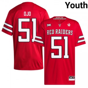 Texas Tech Red Raiders #51 Felix Ojo Red Youth Football Jersey | Authentic Embroidery College Fit 98236927
