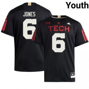 Black Jalen Jones #6 Texas Tech 100 Year Anniversary Jersey | Youth NCAA Football Embroidery 82536084
