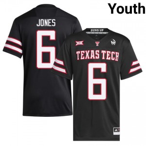 Authentic Jalen Jones Black Youth College Stitch Jersey | #6 Texas Tech Red Raiders Football Gift 69575163