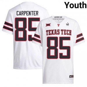 White Jett Carpenter #85 Texas Tech Red Raiders Jersey | Youth College Football Stitched 30513478
