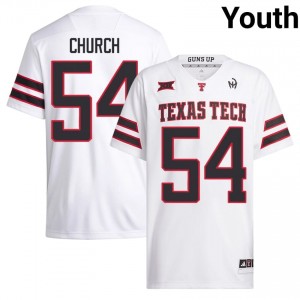 Youth Jordan Church #54 White Stitched Jersey | TTU High School Football Official Merch 46705196