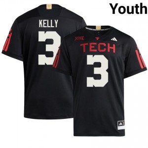 TTU #3 Josh Kelly Black Youth Football 100 Year Anniversary Jersey | Authentic Embroidery High School Fit 22989505