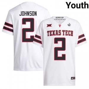 #2 Kenny Johnson Texas Tech Red Raiders Youth White Football Stitched Jersey | Game Day Style 87310563