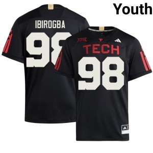 #98 Mateen Ibirogba Texas Tech Youth Black Football Embroidery 100 Year Anniversary Jersey | Game Day Style 80050422