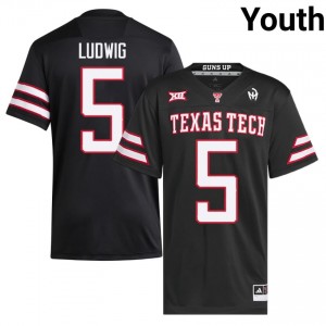 Black Matt Ludwig #5 Football Jersey | TTU Youth High School Team Gear 24100090
