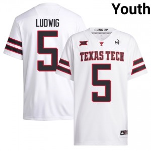 White Matt Ludwig #5 Tech Jersey | Youth Player Football Stitched 87999187