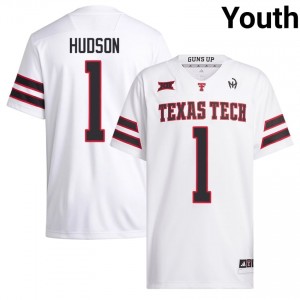 White Micah Hudson #1 TTU Jersey | Youth High School Football Stitched 92470761