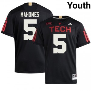 Patrick Mahomes #5 Black 100 Year Anniversary Jersey | Red Raiders Youth University Football Premium Embroidery 43474985