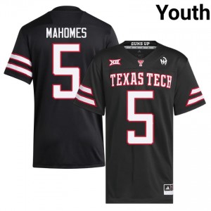TTU #5 Patrick Mahomes Black Youth Football Jersey | Authentic Stitch High School Fit 70605377