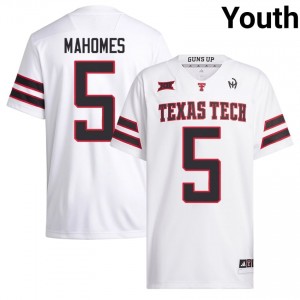 Youth Patrick Mahomes #5 White Stitched Jersey | Tech Player Football Official Merch 68789458