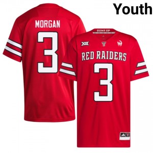 Red Peyton Morgan #3 TTU Jersey | Youth High School Football Embroidery 93299131