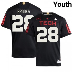 Authentic Tahj Brooks Black Youth Player 100 Year Anniversary Embroidery Jersey | #28 Tech Football Gift 54586268