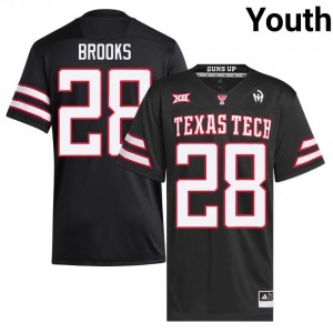 #28 Tahj Brooks Texas Tech Youth Black Football Stitch Jersey | Game Day Style 73175088