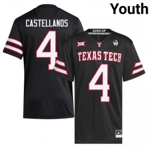 #4 Thomas Castellanos Red Raiders Youth Black Football Stitch Jersey | Game Day Style 22487510