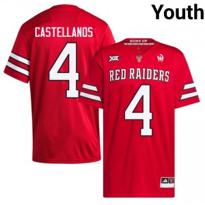 Tech #4 Thomas Castellanos Red Youth Football Jersey | Authentic Embroidery Player Fit 42667126