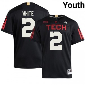 #2 Trey White Red Raiders Youth Black Football Embroidery 100 Year Anniversary Jersey | Game Day Style 96795469