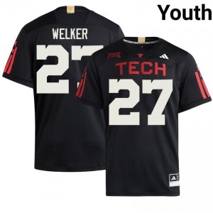#27 Wes Welker Red Raiders Youth Black Football Embroidery 100 Year Anniversary Jersey | Game Day Style 91307757
