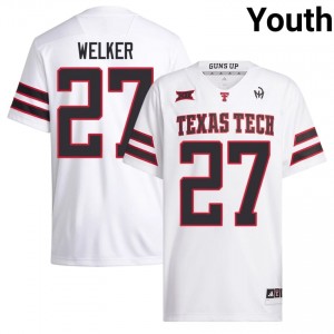 Tech #27 Wes Welker White Youth Football Jersey | Authentic Stitched Player Fit 50646414
