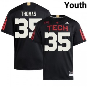 Zach Thomas #35 Black 100 Year Anniversary Jersey | TTU Youth High School Football Premium Embroidery 43199272