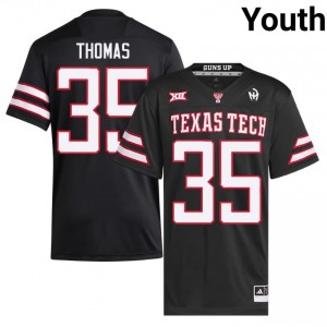 Tech #35 Zach Thomas Black Youth Football Jersey | Authentic Stitch Player Fit 99717578