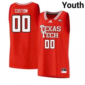 Red Raiders #00 Custom Red Youth Basketball Jersey Authentic NCAA University Fit 80305603