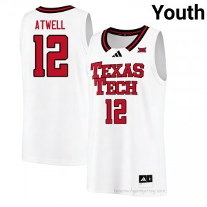 Authentic Donovan Atwell White Youth College Jersey | #12 Texas Tech Red Raiders Basketball Gift 56109232