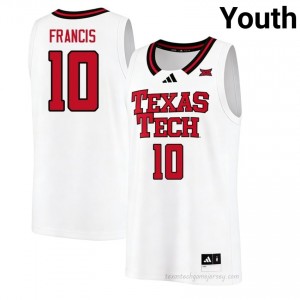 #10 Jack Francis Tech Youth White Hoops Embroidery Jersey | Game Day Style 11448587