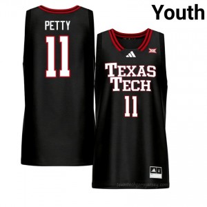 Youth Jaylen Petty #11 Black Jersey | Texas Tech Red Raiders College Basketball Official Merch 25210377