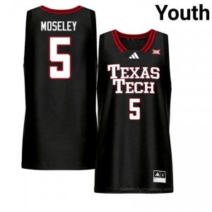 Black Josiah Moseley #5 Texas Tech Jersey | Youth NCAA Basketball Stitch 57787450