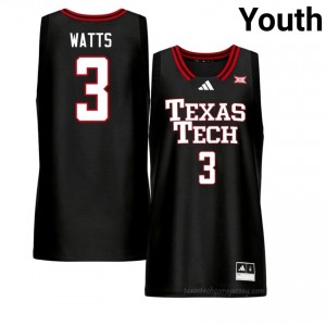 Authentic LeJuan Watts Black Youth High School Jersey | #3 TTU Basketball Gift 76442836