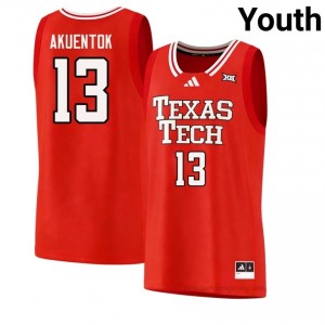 TTU #13 Marial Akuentok Red Youth Basketball Jersey | Authentic NCAA High School Fit 93222276