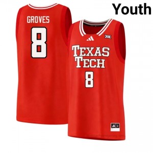 Red Nolan Groves #8 Basketball Jersey | Tech Youth Player Team Gear 91797086