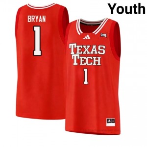 Tyeree Bryan #1 Red Jersey | Red Raiders Youth University Basketball Premium Stitched 30116391